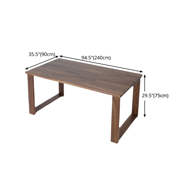 Modern Rectangle Dining Table Solid Wood Table with Sled Base