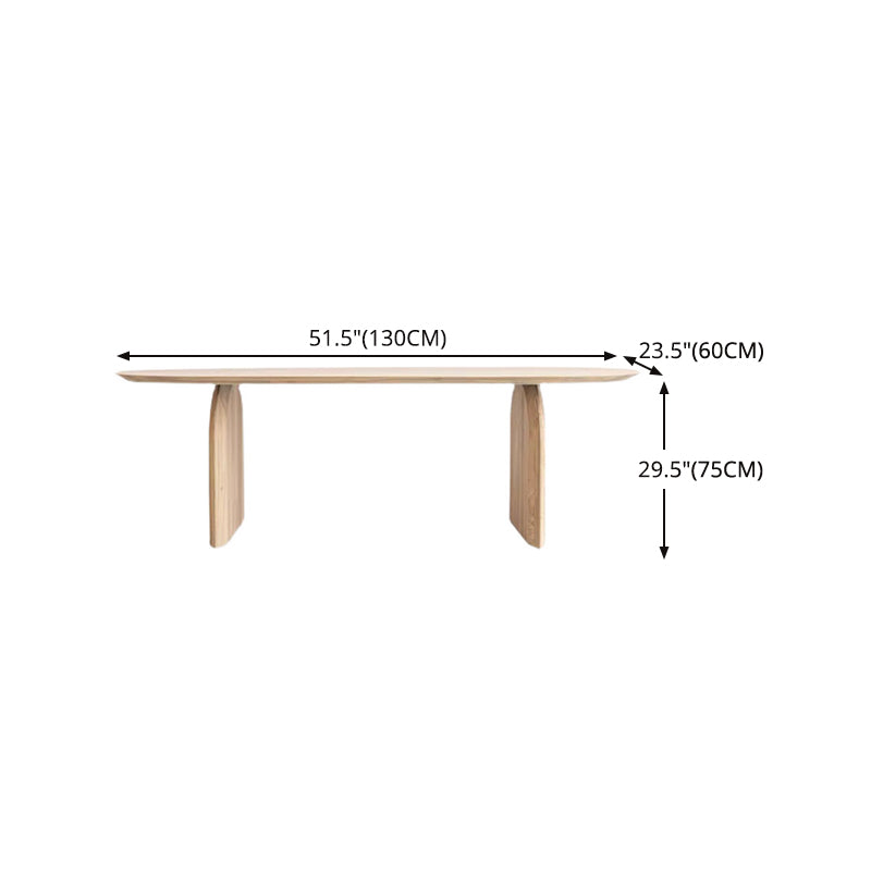 Ovaal dubbele voetstuk moderne tafel massief hout vaste tafel voor thuisgebruik