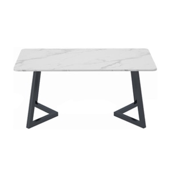 Gesinterde stenen eettafel moderne eettafel met zwart frame