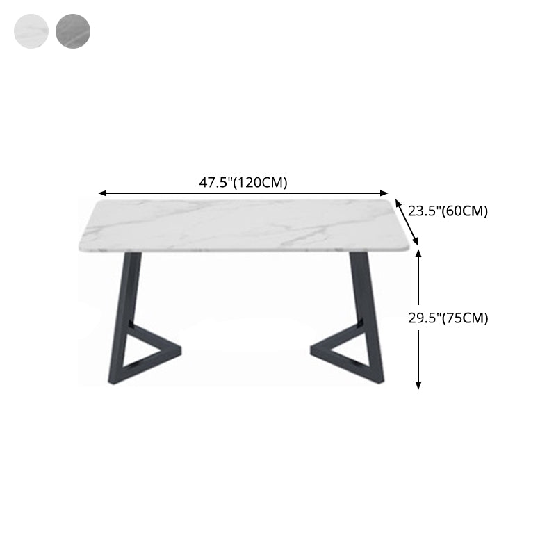 Gesinterde stenen eettafel moderne eettafel met zwart frame