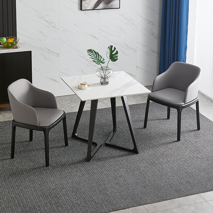 Sintered Stone Dining Table Industrial Double Pedestal Table for Dining Room
