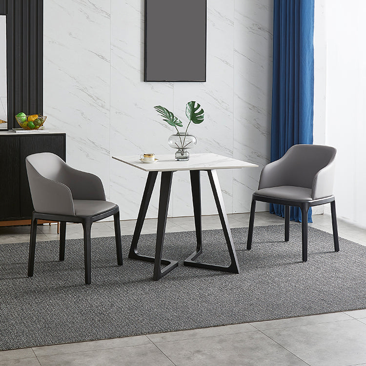 Sintered Stone Dining Table Industrial Double Pedestal Table for Dining Room