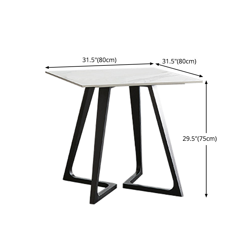 Sintered Stone Dining Table Industrial Double Pedestal Table for Dining Room