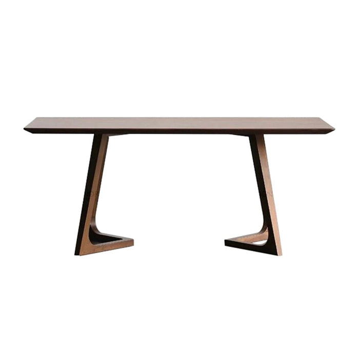 Rectangle Modern Dining Table Solid Wood Fixed Table for Kitchen
