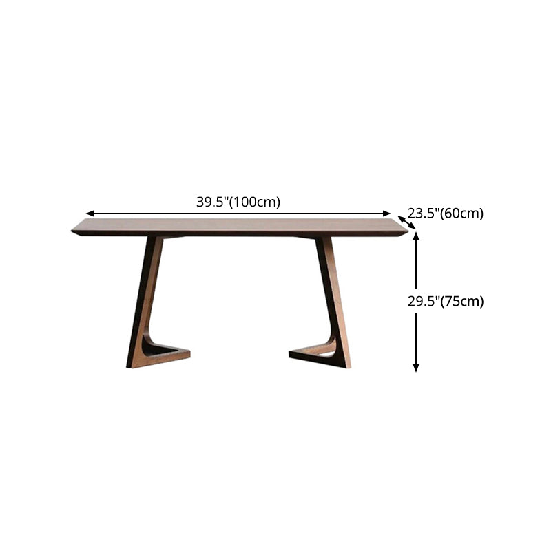 Rectangle Modern Dining Table Solid Wood Fixed Table for Kitchen