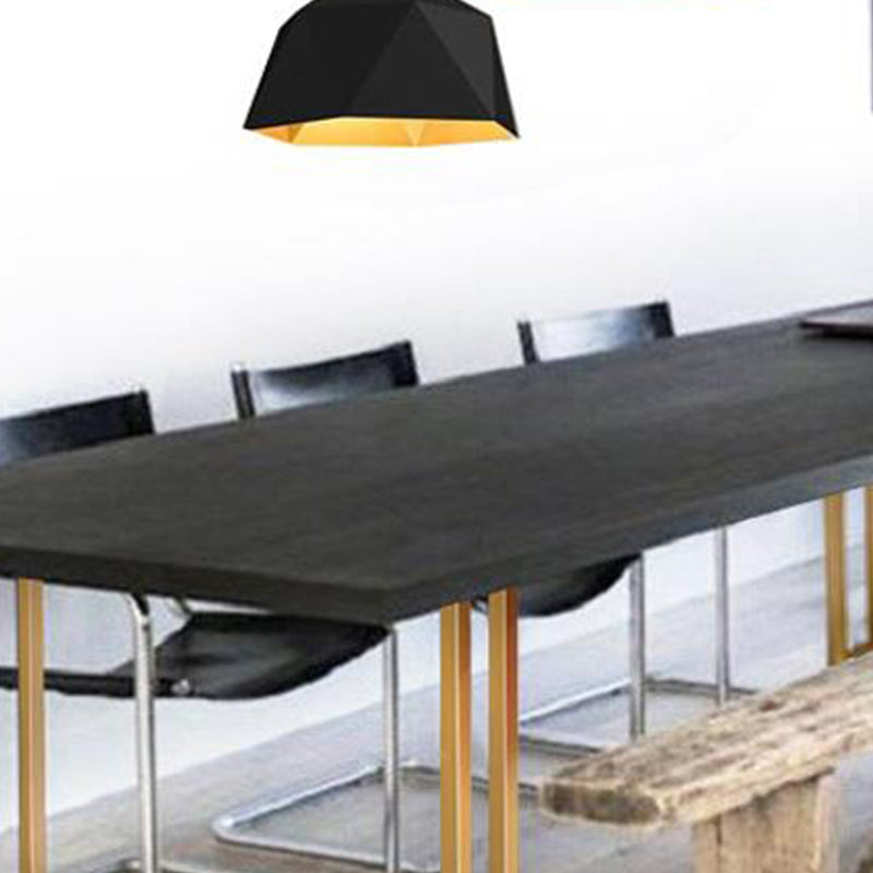 Mesa de comedor rectangular con pedestal doble, mesa fija de madera maciza de lujo