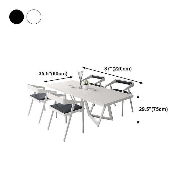 Mesa de comedor rectangular de estilo lujoso con pedestal doble, mesa fija con madera maciza