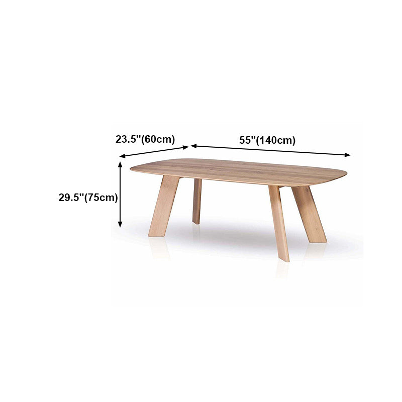 Table à manger rectangulaire en bois massif, style luxueux avec 4 pieds