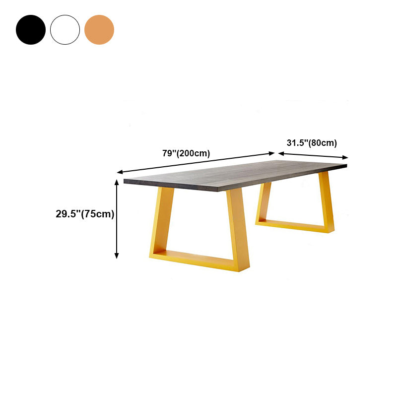 Mesa de comedor rectangular mesa de madera maciza de lujo con base de pedestal doble