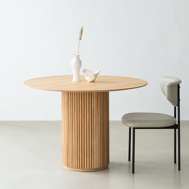 Solid Wood Dining Table Round Modern Pedestal Dining Table for Home Use