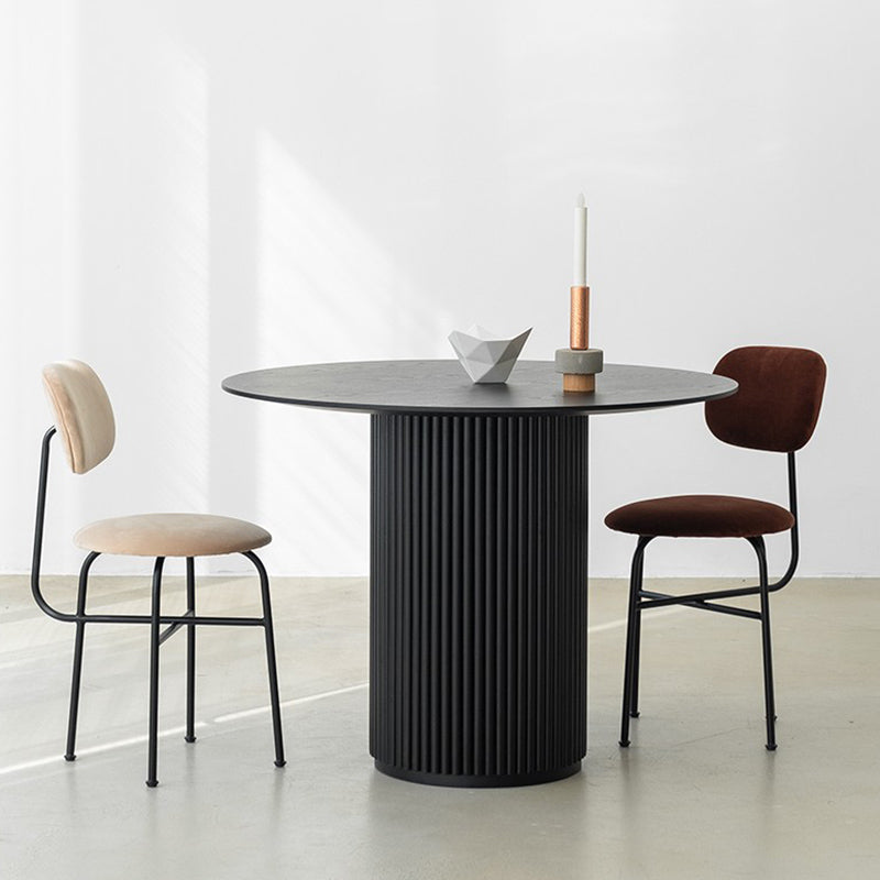 Solid Wood Dining Table Round Modern Pedestal Dining Table for Home Use