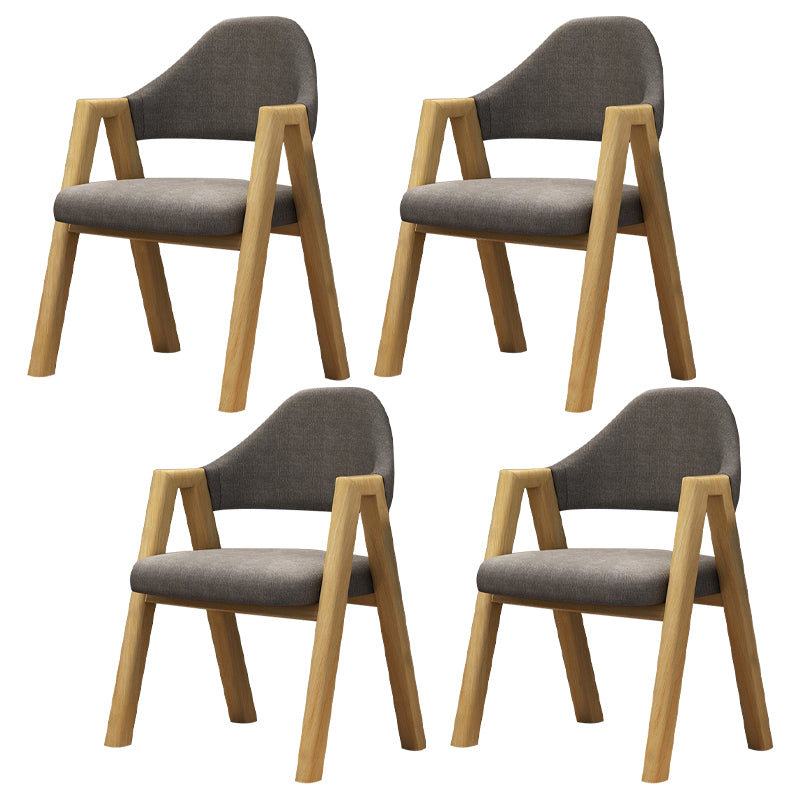 Silla de comedor moderna con respaldo abierto y acabado mate de sillón de tela para restaurante