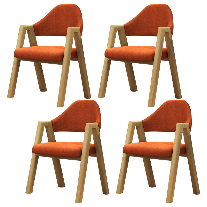 Silla de comedor moderna con respaldo abierto y acabado mate de sillón de tela para restaurante