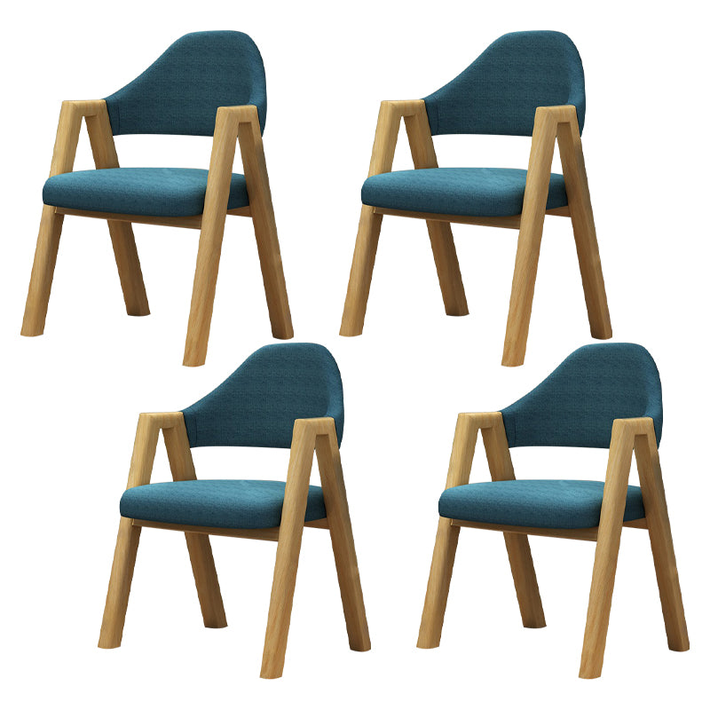Chaise de salle à manger arrière ouverte de finition mate de fauteuil de tissu de restaurant moderne