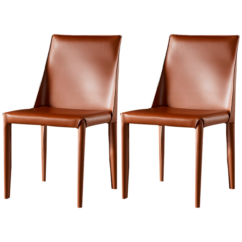 Chaise sans bras de salle à manger en métal moderne, chaise de salle à manger en cuir pour utilisation au restaurant
