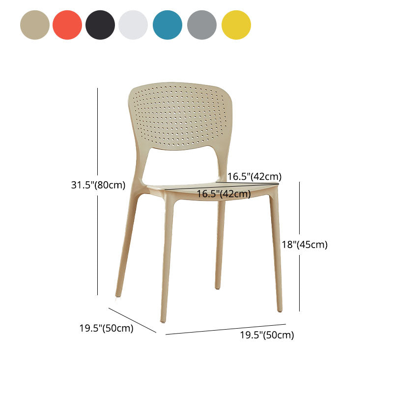 Sillas traseras abiertas contemporáneas que cenan la silla lateral plástica apilable sin brazos