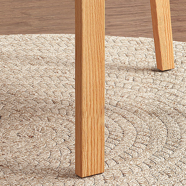 Silla lateral moderna de tela de madera de caucho, acabado mate, parte trasera abierta, silla de comedor