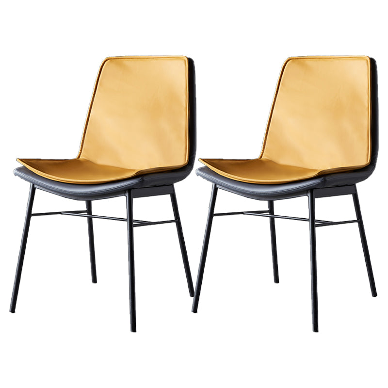 Imitación de cuero del diseño industrial que cena la silla sólida sin brazos de la parte posterior