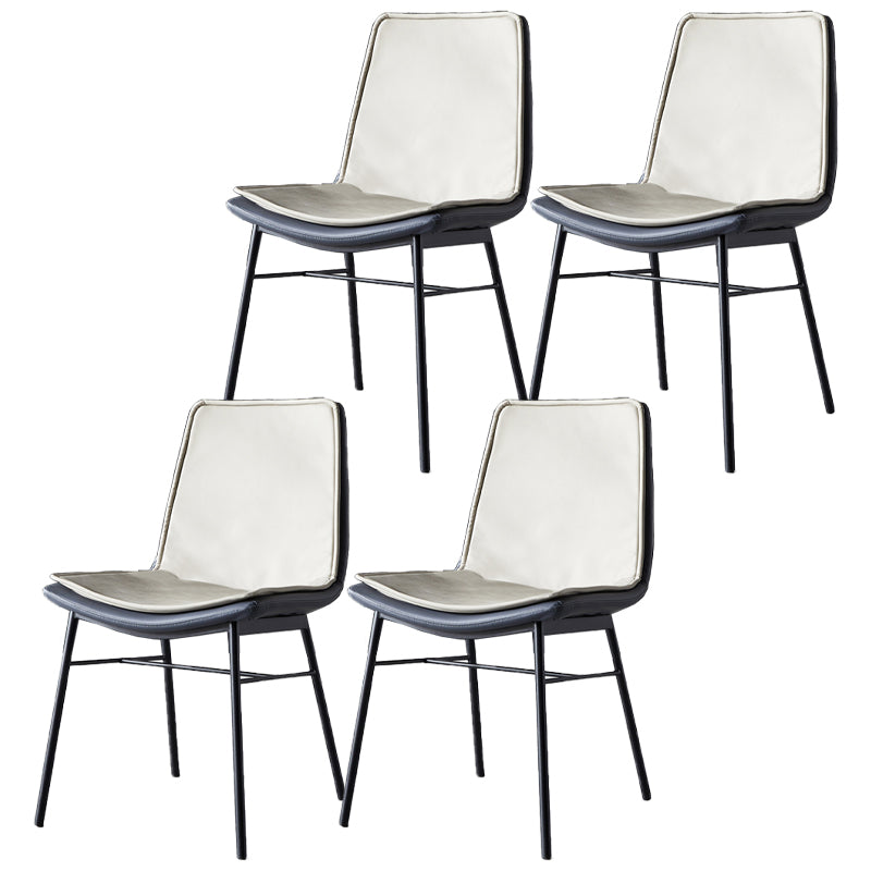 Imitación de cuero del diseño industrial que cena la silla sólida sin brazos de la parte posterior