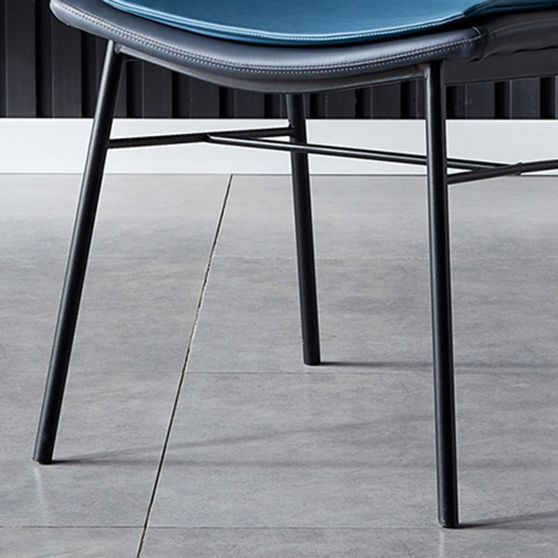 Imitación de cuero del diseño industrial que cena la silla sólida sin brazos de la parte posterior
