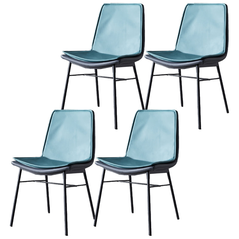 Imitación de cuero del diseño industrial que cena la silla sólida sin brazos de la parte posterior