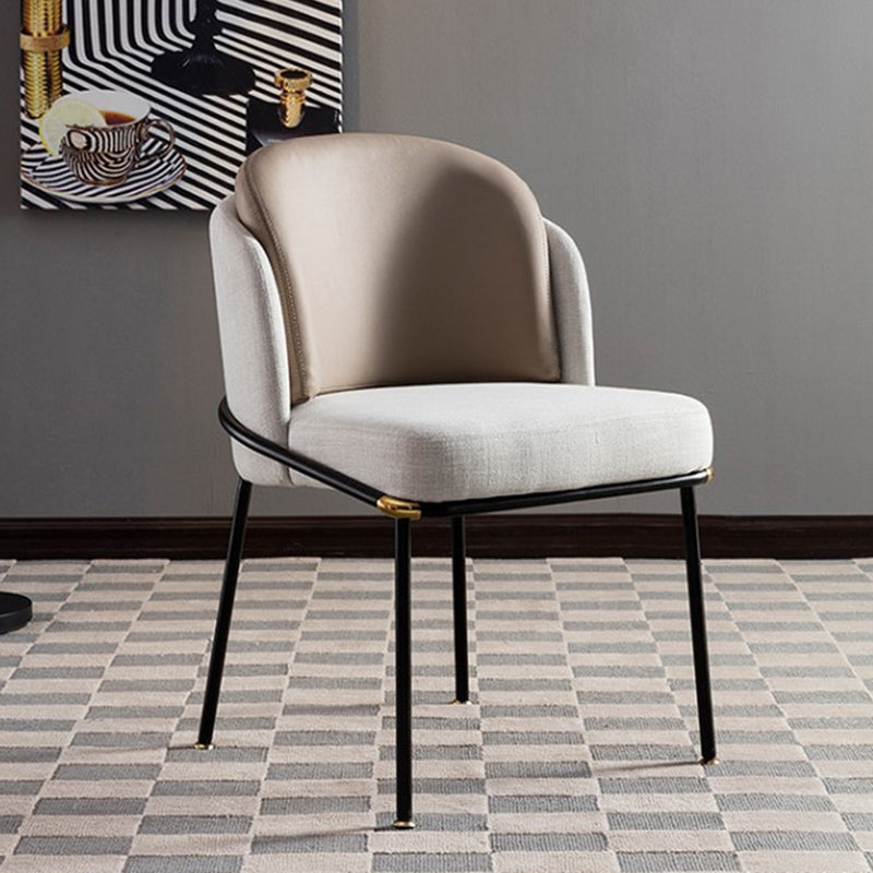 Contemporary Dining Chair Dining Armless Side Chairs with Metal Legs
