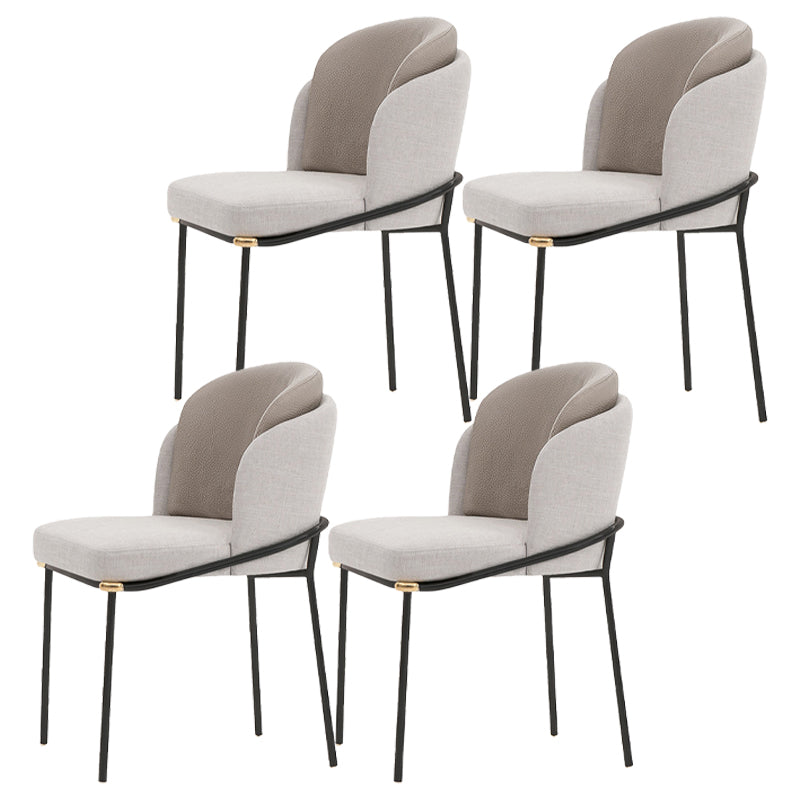 Contemporary Dining Chair Dining Armless Side Chairs with Metal Legs