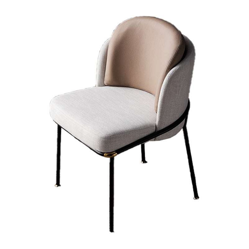 Chaise de salle à manger contemporaine Chaises d'appoint sans accoudoirs avec pieds en métal