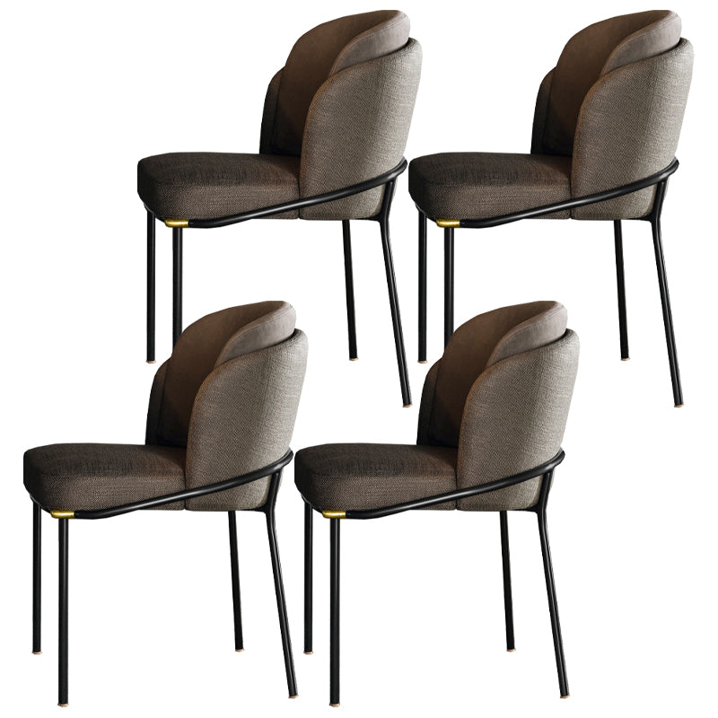 Contemporary Dining Chair Dining Armless Side Chairs with Metal Legs