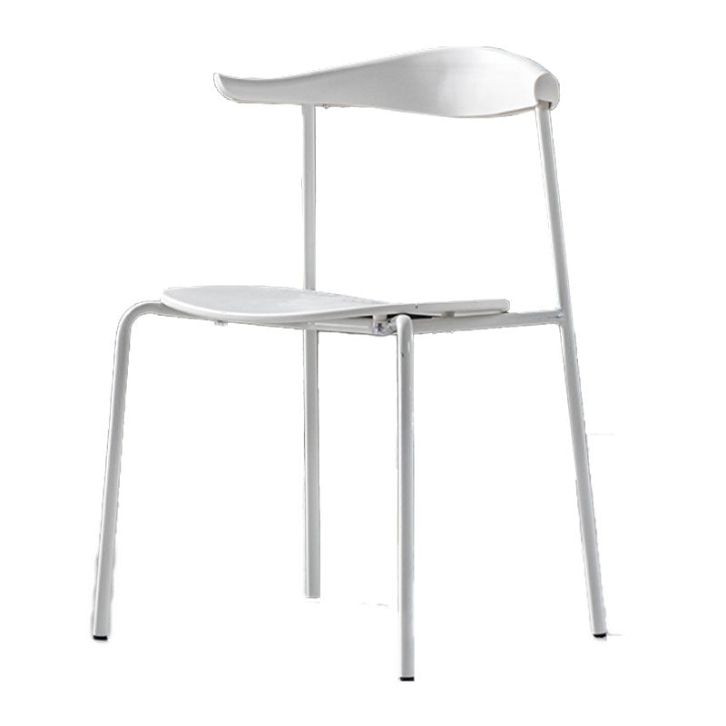 Chaise contemporaine à dossier ouvert, chaise d'appoint sans accoudoirs avec pieds en métal