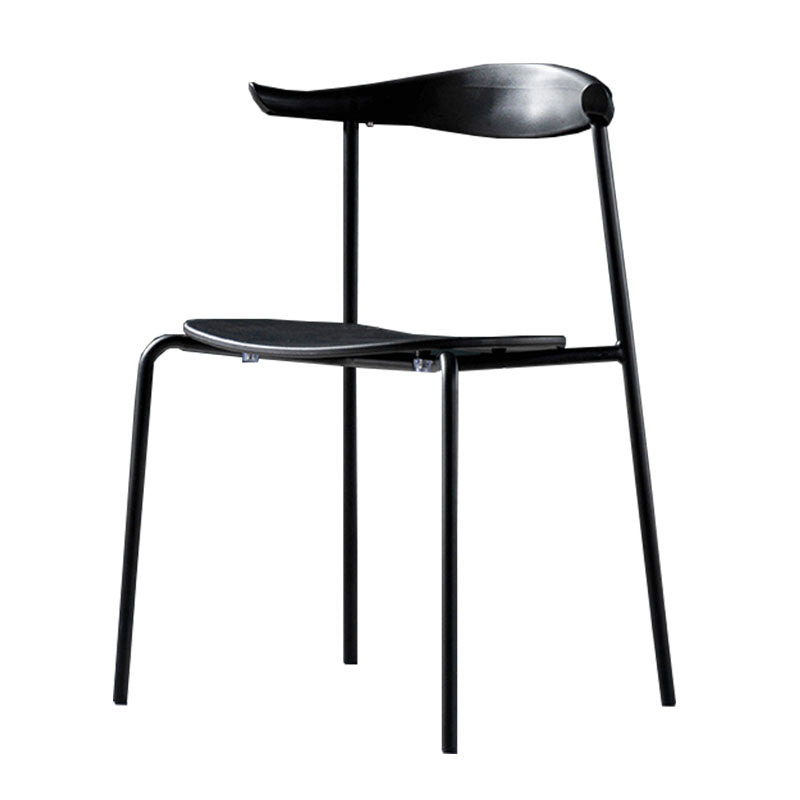 Chaise contemporaine à dossier ouvert, chaise d'appoint sans accoudoirs avec pieds en métal