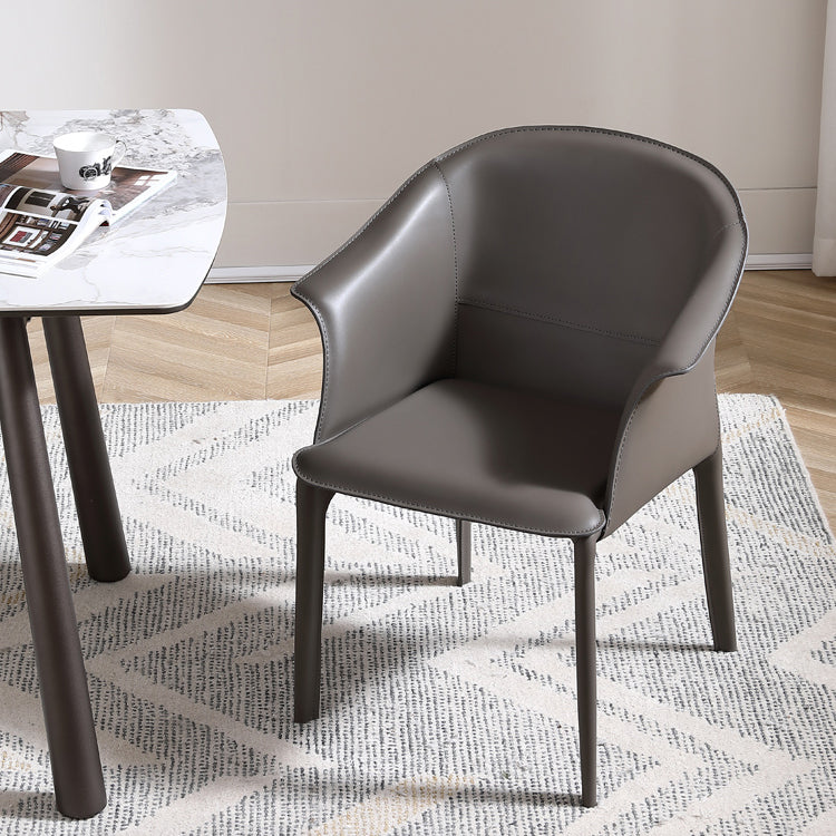 Silla de comedor de metal moderno, silla de comedor de cuero para uso en restaurantes