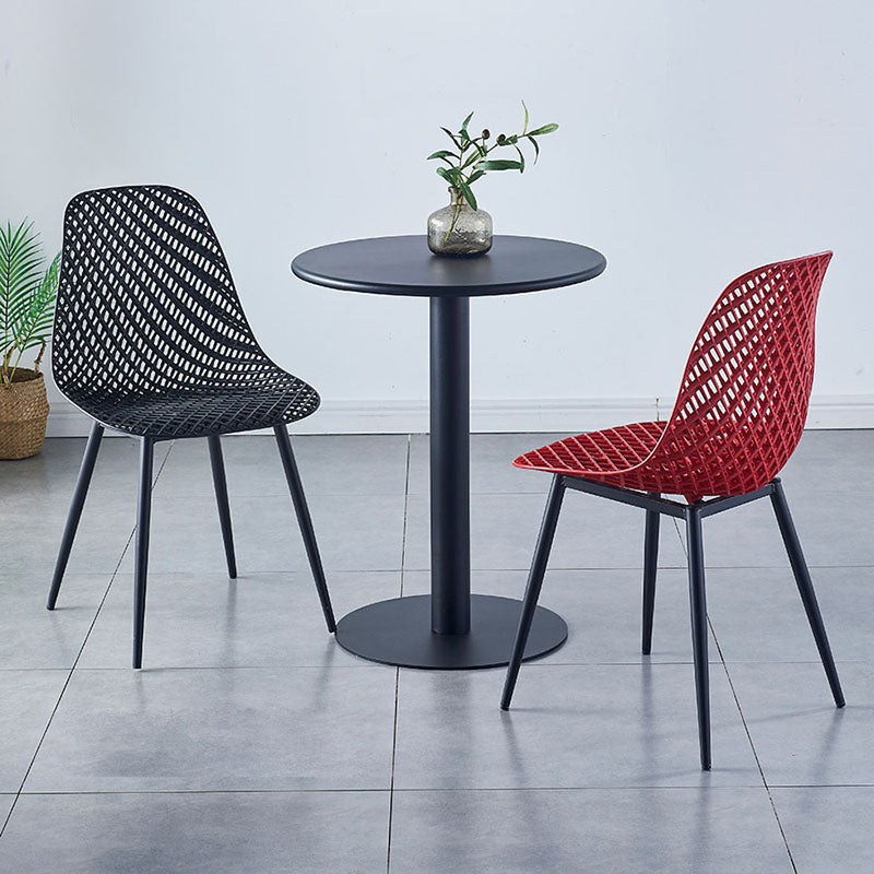 Chaise de cuisine contemporaine chaise latéral sans bras avec des jambes en métal