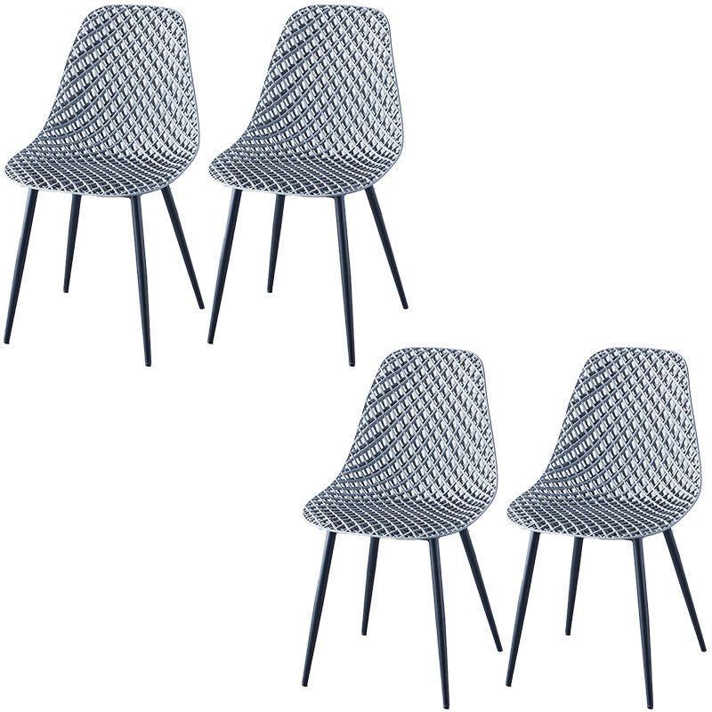 Chaise de cuisine contemporaine chaise latéral sans bras avec des jambes en métal