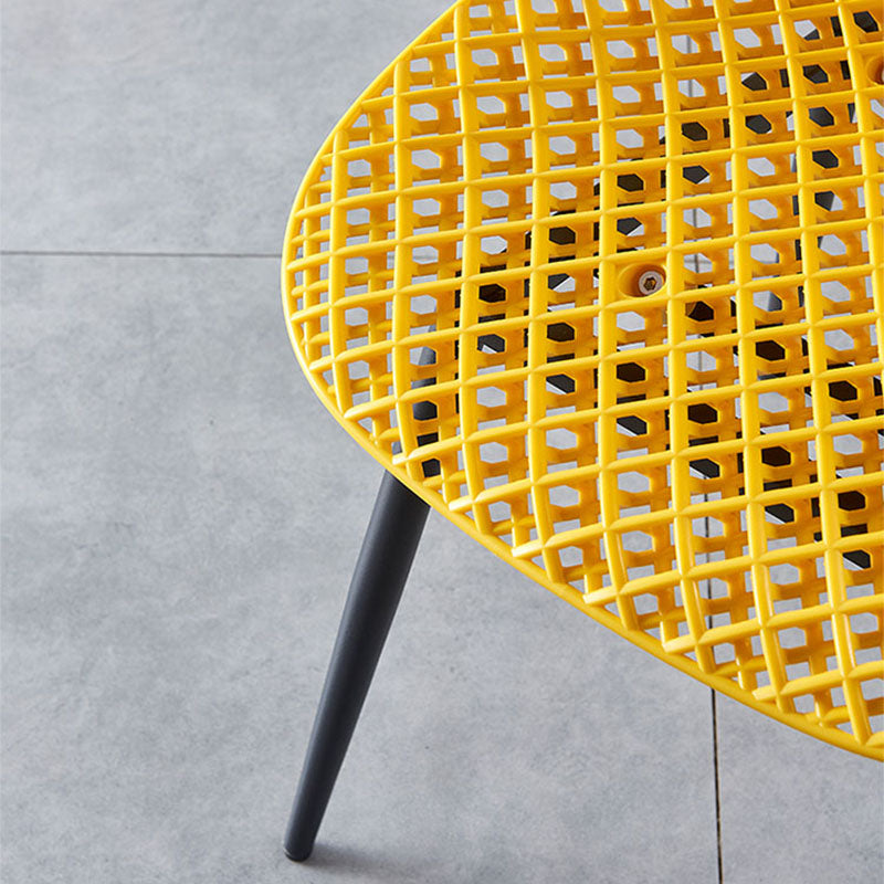 Chaise de cuisine contemporaine chaise latéral sans bras avec des jambes en métal