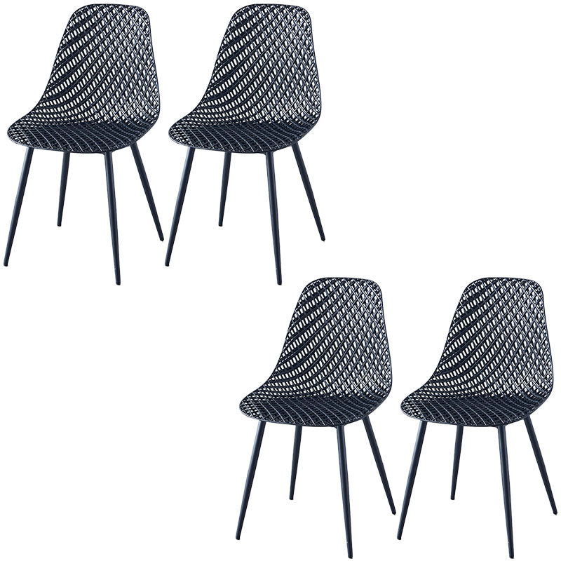 Chaise de cuisine contemporaine chaise latéral sans bras avec des jambes en métal