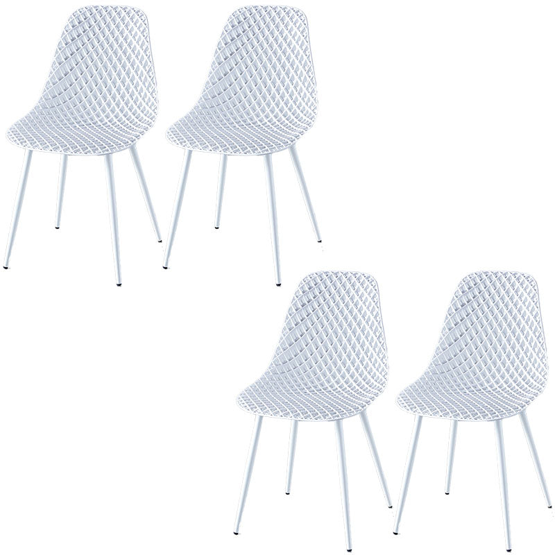 Chaise de cuisine contemporaine chaise latéral sans bras avec des jambes en métal