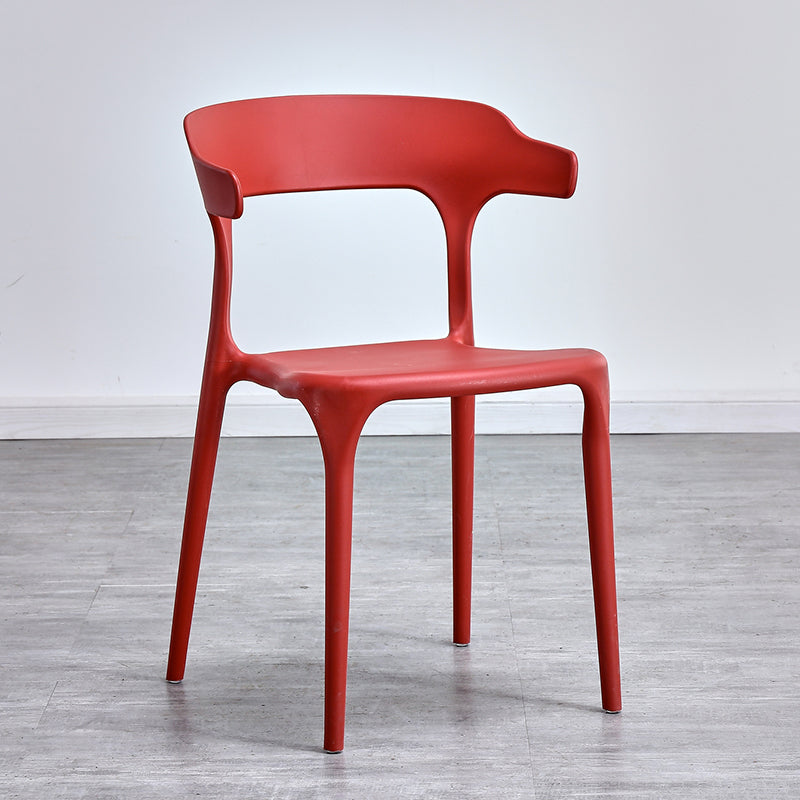 Chaise de cuisine contemporaine, chaise d'appoint sans accoudoirs avec pieds en plastique