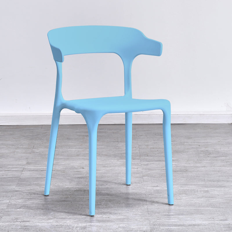 Chaise de cuisine contemporaine, chaise d'appoint sans accoudoirs avec pieds en plastique