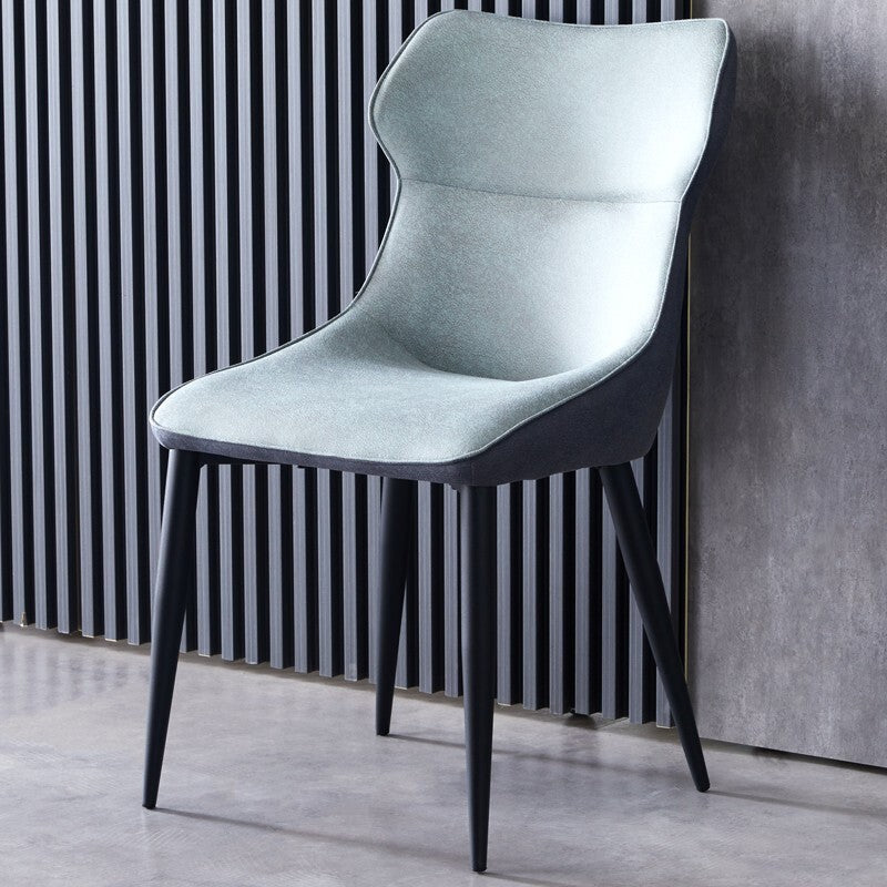 Chaises de cuisine contemporaines, chaise d'appoint à bras de salle à manger avec pieds en métal