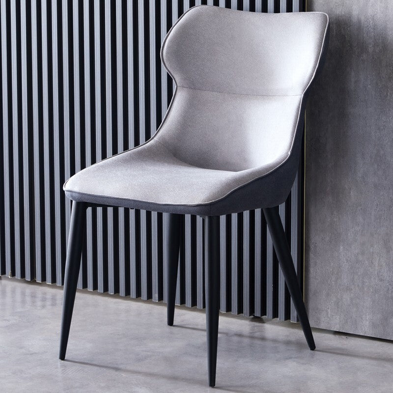Chaises de cuisine contemporaines, chaise d'appoint à bras de salle à manger avec pieds en métal