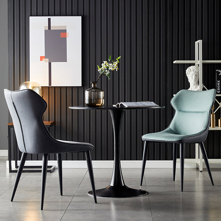 Sillas de cocina contemporáneas, silla auxiliar con brazo de comedor y patas de metal