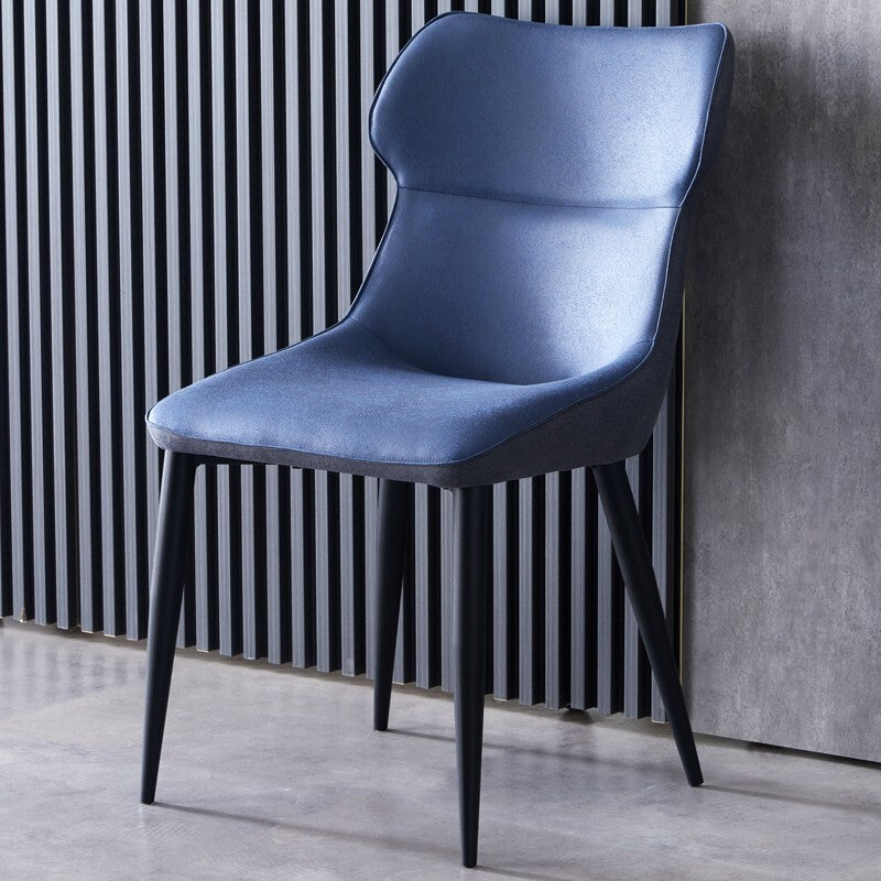 Chaises de cuisine contemporaines, chaise d'appoint à bras de salle à manger avec pieds en métal