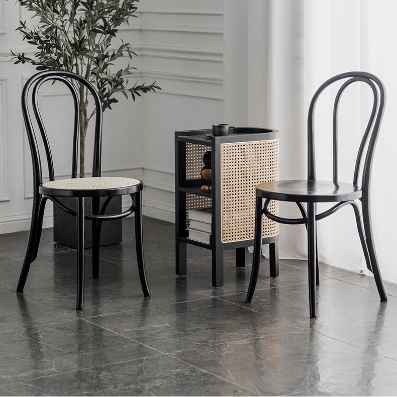 Sillas de cocina contemporáneas que cenan sillas laterales sin brazos con respaldo de madera Windsor