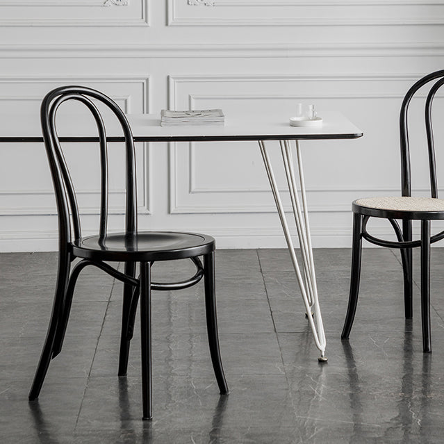 Sillas de cocina contemporáneas que cenan sillas laterales sin brazos con respaldo de madera Windsor