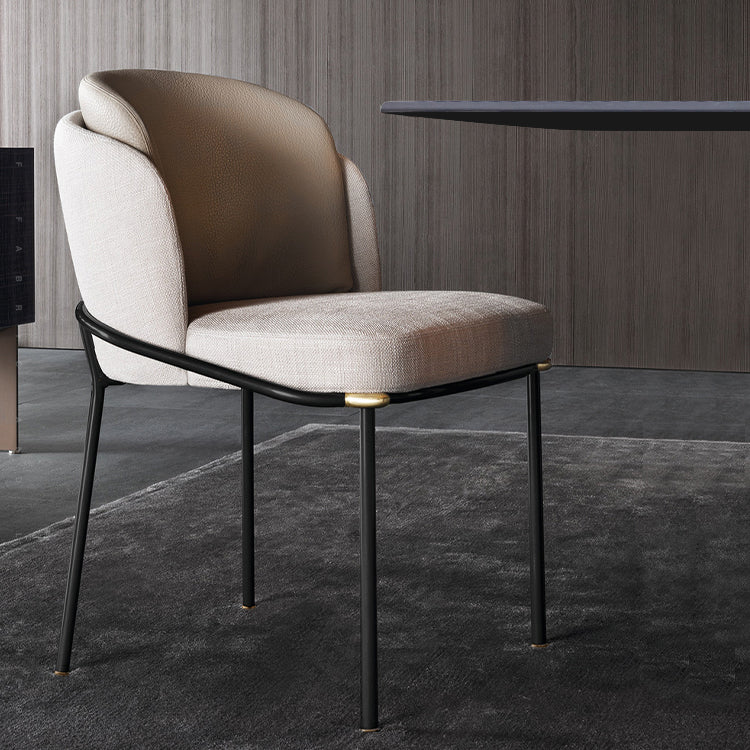 Silla de cocina contemporánea Silla auxiliar sin brazos con patas de metal
