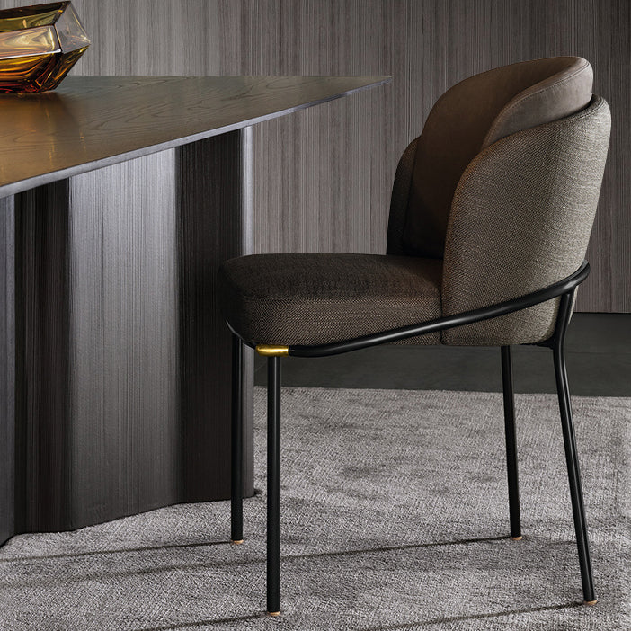 Silla de cocina contemporánea Silla auxiliar sin brazos con patas de metal