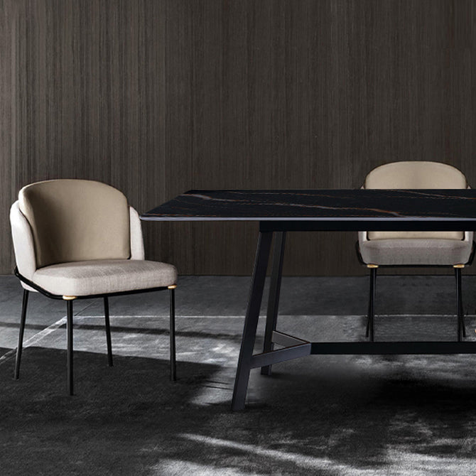Silla de cocina contemporánea Silla auxiliar sin brazos con patas de metal