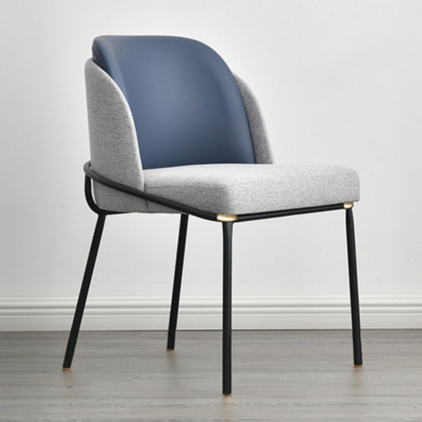 Chaise de cuisine contemporaine, chaise d'appoint sans accoudoirs avec pieds en métal