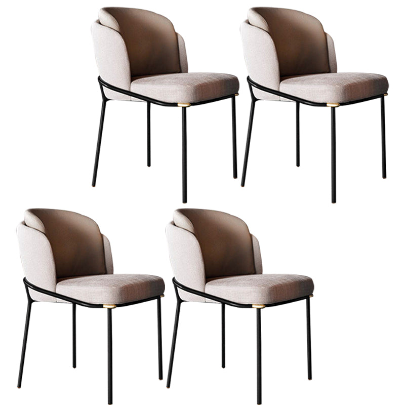 Silla de cocina contemporánea Silla auxiliar sin brazos con patas de metal